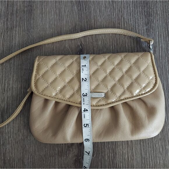 Grace Adele Tan Quilt print Purse Clutch Shoulder Bag with Removable Strap - Picture 7 of 7